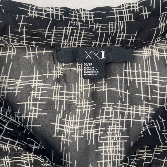 Forever 21 Jumpsuit Black & White Romper Sleeveless Collar Wide Leg High Waisted - Picture 7 of 9